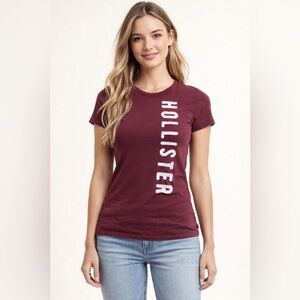 Hollister | Women's Maroon Logo T-Shirt | Size XS